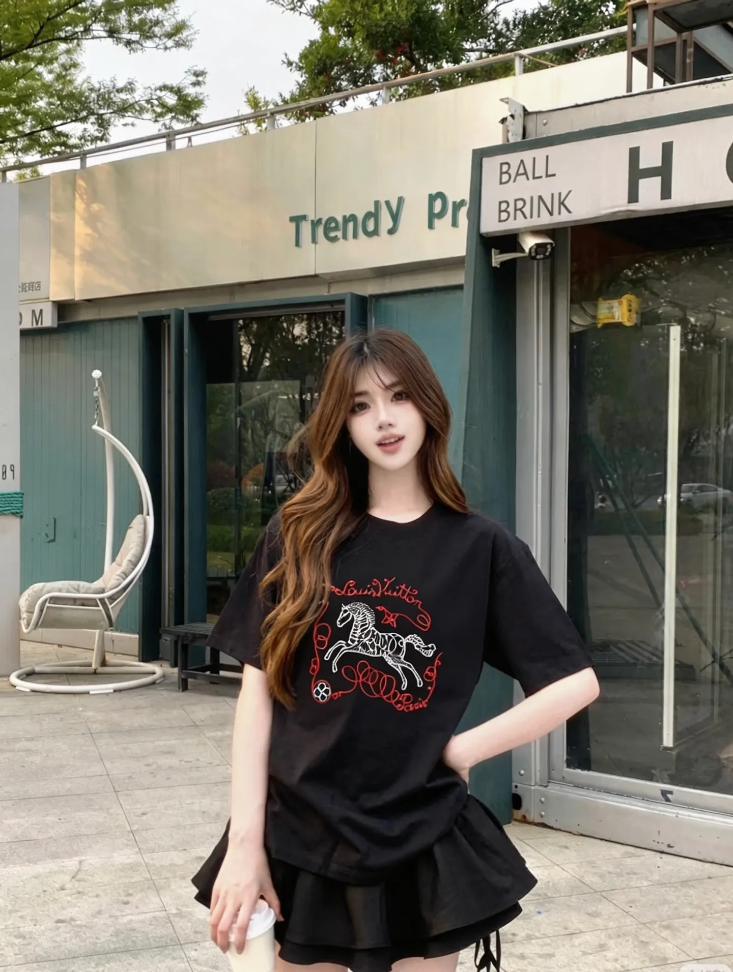 Louis Vuitton/Louis Vuitton Year of the Horse Limited Edition Galloping Horse Embroidered Short Sleeves